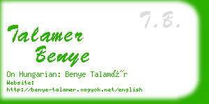 talamer benye business card